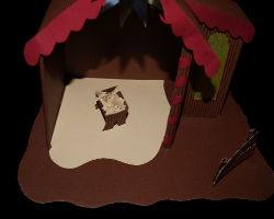 Bild von Papierkrippe im Inneren mit Wiege