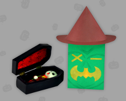 Bild von grüner Halloween Laterne mit Hut und FIMO Sarg von DAoCFrEak