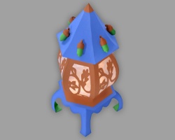 Herbstliche Laterne mit Quilling Eicheln am Dach Bild von herbstlicher Papierlaterne mit Quilling Eicheln