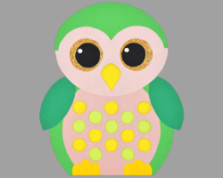 Paper Owl with big googly Eyes Bild von Ty Glubschis Eule (Owliver Buddy) Fan-Art aus Papier. Gebastelt von Veronika Vetter Fine Art Künstlerin