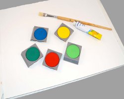 Bild von fünf Aquarellmalfarben