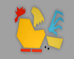 Bilder vom Basteln eines Gockelhahns