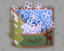 Bild von Weihnachtskarte mit weißen Mustersternen