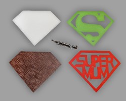 Bild von Elementen für den Super-Mum Anstecker