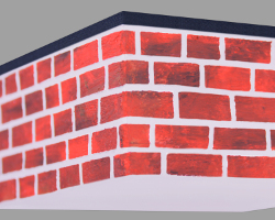 Die obere Serviettenkante veredelt das Gemäuer des Papierschornsteins Picture of red New York Brick Wall. Some Brothers are selling Rocks. Street Art by Veronika Vetter German Fine Artist