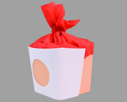 Moosgummigesicht um den Blumentopf kleben Bild vom Umkleben des Blumentopfs mit weißem Moosgummi