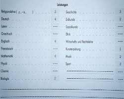 Auszug Zeugnis Bild vom Notenauszug eines Zeugnisses