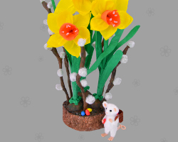 Ostergesteck mit Frühlingsblumen aus Papier Bild von Ostergesteck mit Frühlingsblumen aus Papier. Gebastelt von Veronika Vetter Fine Art Künstlerin