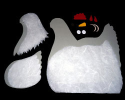 Bild von Papierelemente die zusammengebaut eine Henne ergeben