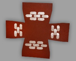 Bild vom eingeflochtenen Muster des Osterkorbs