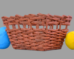 Geflochtener Korb aus Zeitungspapier Bild von einem braunen geflochtenen Papierkorb (Zeitungspapier)