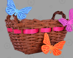 Osternest selber basteln Bild von selbst gebasteltem Osternest aus Papier mit Schmetterlingen. Angefertigt von Veronika Vetter Fine Art Künstlerin