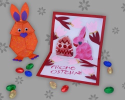 Grußkarte zu Ostern Bild von selbst gebastelter Grußkarte zu Ostern