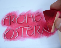 Frohe Ostern! auf Karte stempeln Bild vom Aufstempeln der Nachricht Frohe Ostern
