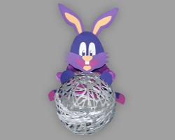 Bild von Osterhase, der ein silbernes Osternest hält