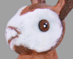 Braunes Auge eines Osterhasen Bild von dem braunen Auge eines Osterhasen