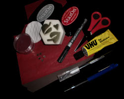 Bild von Bastelmaterial für herbstliche Platzkarte