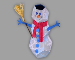 Knöpfe und Schal des Papierschneemanns Bilder von den Knöpfen und des Schals des Papierschneemanns