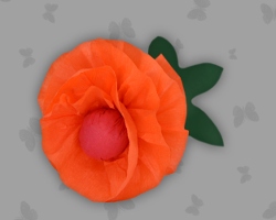 Orangefarbene Papierblume für den Sommer Bild von orangefarbener Papierblume für den Sommer