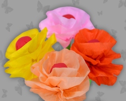 Bunte Blumenköpfe aus Papier Bild von bunten Blumenköpfen, die wunderschön sind, aus Papier