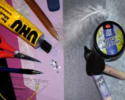 Bild von Bastelmaterial für Papierschuhe