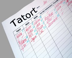Stadt-Land-Fluss Modifikation Tatort Bild von Papierspiel "Tatort" eine Stadt-Land-Fluss Modifikation