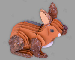 Hase ist ein kunstvolles Stecktier Bild von kunstvollem Stecktier aus Papier - Hasentier