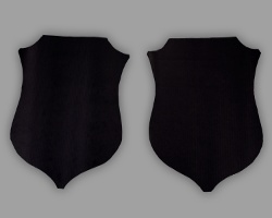 Schwarze Wellpappenelemente Bild von zwei schwarzen Wellpappenelementen