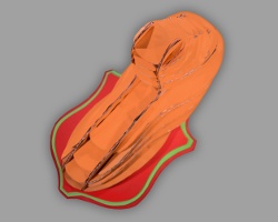 HIrschschädel auf Trophäenbrett aus Papier Bild von Rothirschschädel aus Papier auf Trophäenbrett