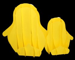 Gesteckte Papierpinguine von hinten Bild von zwei zusammengesteckten Papierpinguinen von hinten