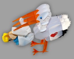 Stecktierstorch von oben Bild von Stecktierstorch mit Baby von oben