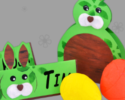 Tischkarte mit Ostereiern für Tim aus Mümmelmannsberg Bild von Tischkarte mit bunten Ostereiern für Tim aus Mümmelmannsberg