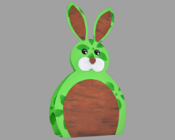 Papierhase ist ein Serviettenspender für Kinder Bild von grünem Papierhasen, der ein Serviettenspender für Kinder ist