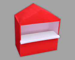 Rote Verkaushütte aus Papier Bild von roter Verkaufshütte aus Papier