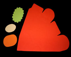 Bild von vier Papierelementen für eine Karotte