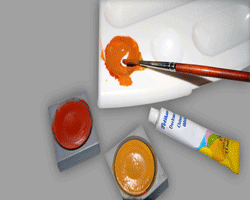 Bilder vom Bemalen der Papiereiskugeln