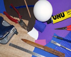 Bild von Material zum Basteln eines Elefanten aus Papier für Kinder