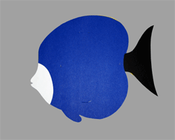 Bild von Bastelschritten für einen Doktorfisch aus Wabenpapier