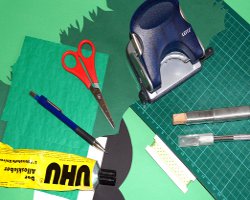 Bild von Material zum Basteln eines Frosches