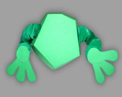 Bild von Unterseite eines Papierfrosches