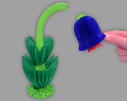 Blumenkopf am Stiel ankleben Bild vom Ankleben des Blumenkopfes am Glockenblumenstiel