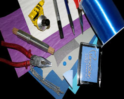 Bastelmaterial für Papierkatze Bild von Bastelmaterial für eine Katze aus Papier