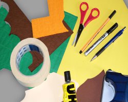 Bild von Material zum Basteln einer Papierpalme