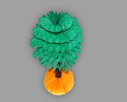 Bild von Papierpalme, welche mit Wabenpapier verkleidet ist