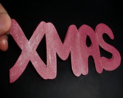 Grundgerüst des Weihnachtsaufstellers mit Glitzer