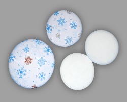 Bild von vier Papierkreisen für die Schneekugelkarte