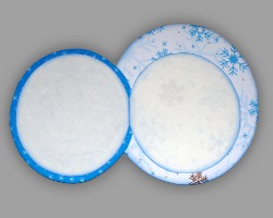 Schneekugel aus Papier Bild von geöffneter Schneekugelkarte aus Papier