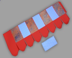 Fenster sind auf Papiertassengerüst aufgeklebt worden Grundgerüst der Nikolaustasse wurde mit Fenstern beklebt