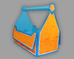 Bild von Außenseite der verzierten Werkzeugkiste