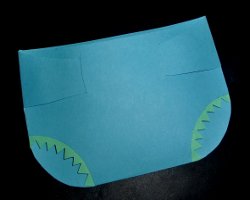 Windelkarte mit Papierrüschen